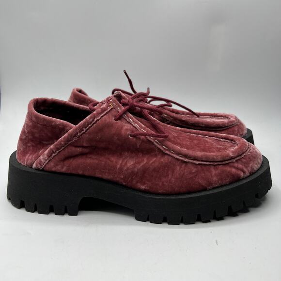Free People Convertible Velvet Loafer Oxfords In Smoked Pink Size EU 37 / US 7 - Picture 5 of 11